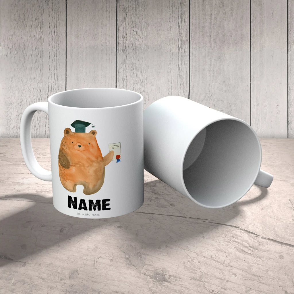 Personalisierte Tasse Prüfungsbär Tasse mit Namen, Personalisiert, Personalisierte Tasse, Namen, Wunschname, Namenstasse, Drucken, Tasse, Teddy, Bär, Teddybär, Abitur, Zeugnis, Prüfung Bestanden, Abschluss, Abschlusszeugnis, Prüfungen