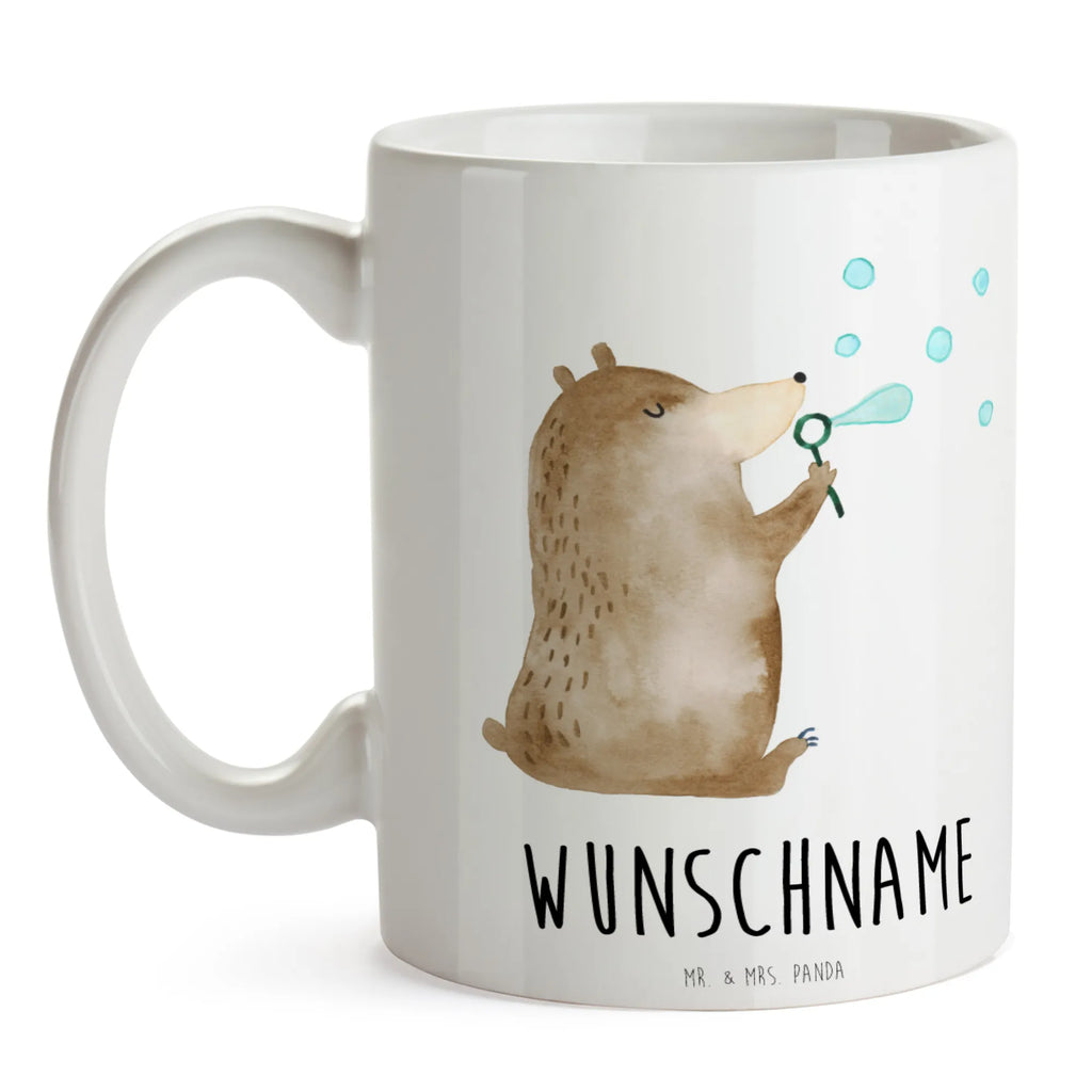 Personalisierte Tasse Bär Seifenblasen Drucken, Personalisierte Tasse, Tasse, Tasse mit Namen, Personalisiert, Namenstasse, Wunschname, Namen, Bär, Teddy, Teddybär, Seifenblasen Bär Lustig Sein Glücklich Traurig Happy