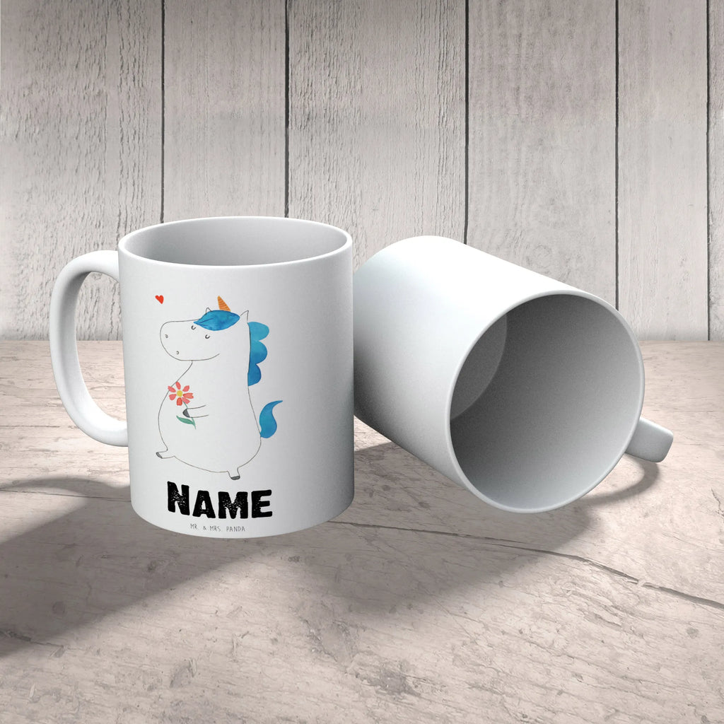 Personalisierte Tasse Einhorn Spaziergang Personalisiert, Namen, Tasse, Namenstasse, Wunschname, Tasse mit Namen, Drucken, Personalisierte Tasse, Einhorn, Einhörner, Einhorn Deko, Unicorn, Freundin, Glitzer, Freude, Motivation, Schwester, Gute Laune, Spaziergang, Blumen, Mutter