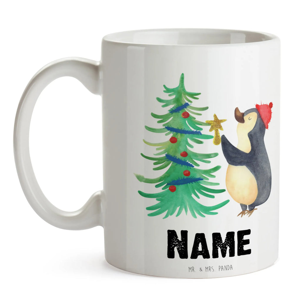 Personalisierte Tasse Pinguin Weihnachtsbaum Drucken, Personalisiert, Namen, Personalisierte Tasse, Tasse mit Namen, Namenstasse, Tasse, Wunschname, Winter, Weihnachten, Weihnachtsdeko, Nikolaus, Advent, Heiligabend, Wintermotiv, Pinguin
