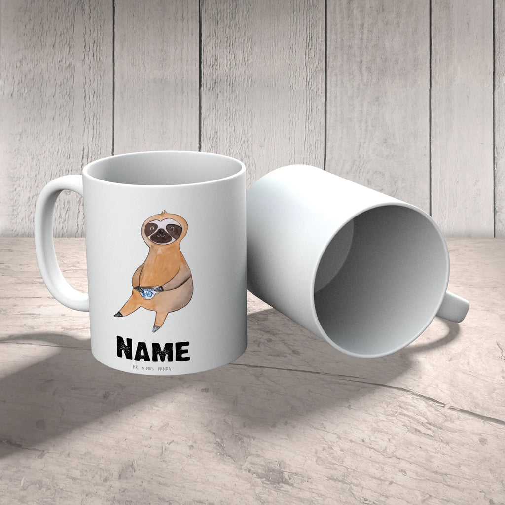 Personalisierte Tasse Faultier Kaffee Tasse mit Namen, Wunschname, Personalisierte Tasse, Namenstasse, Tasse, Drucken, Namen, Personalisiert, Faultier, Faultier Geschenk, Faultier Deko, Morgenmuffel, Genießer, Kaffeegetränk, Coffee, Kaffeetasse, Kaffee, Erster Kaffee, Lieblingstier, faul, Frühaufsteher, Faultiere