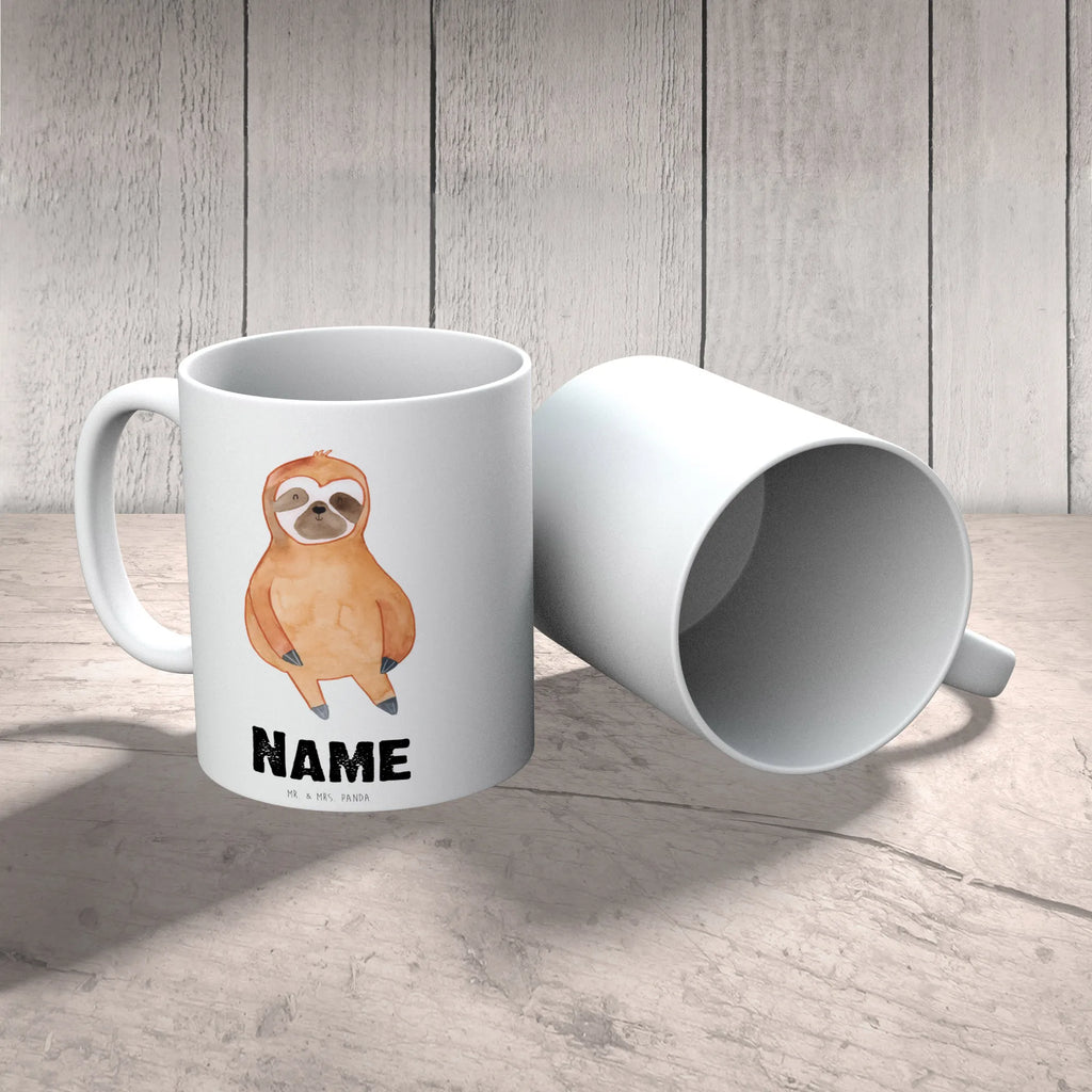 Personalised cup sloth Satisfied Sloth, sloth, trend animal, happy, break, relax, happiness, contented, favorite animal, lazy