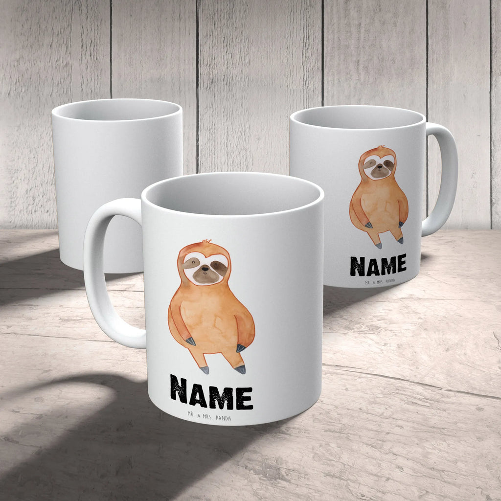 Personalised cup sloth Satisfied Sloth, sloth, trend animal, happy, break, relax, happiness, contented, favorite animal, lazy