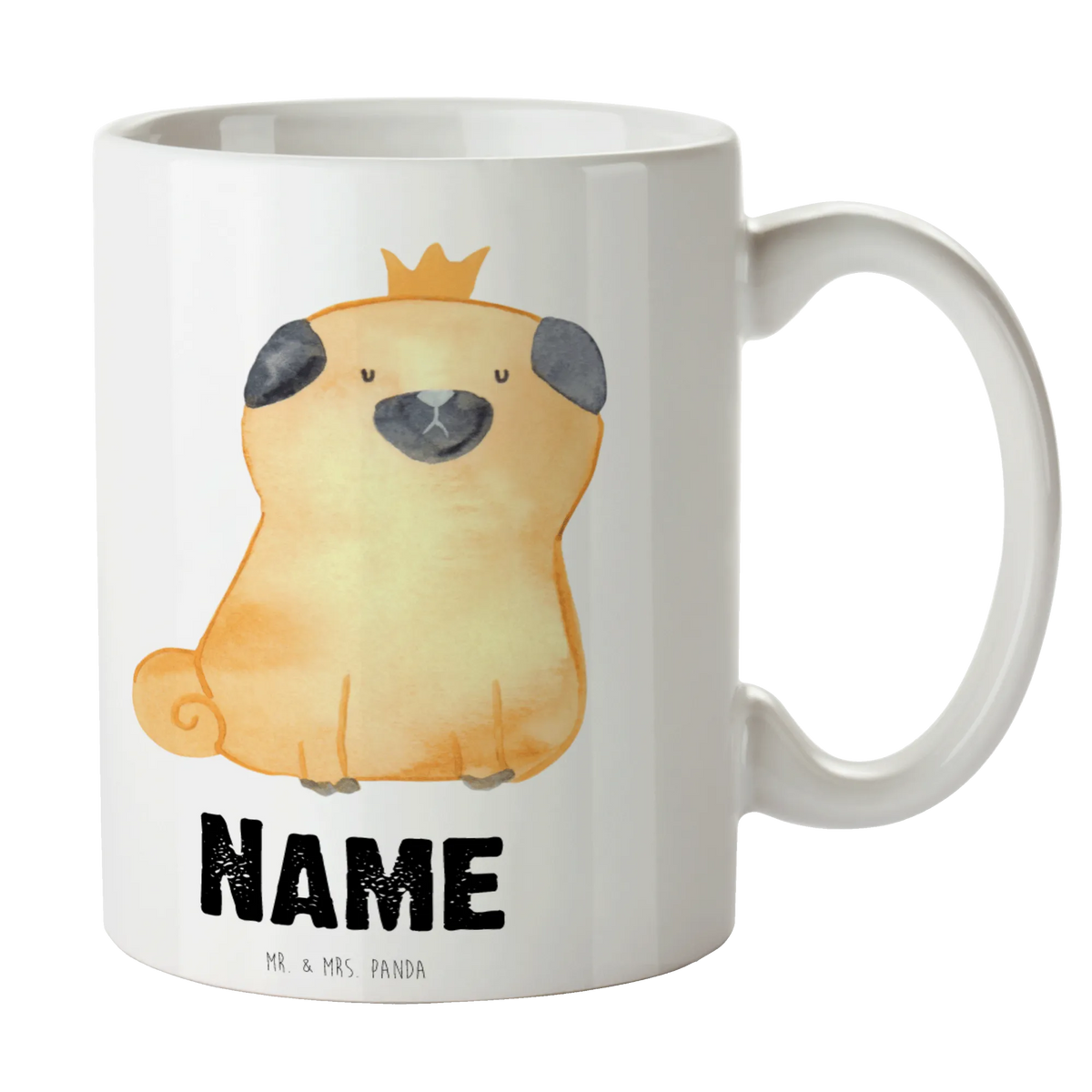 Personalised cup pug Crown dog, mutt, hound, woof, dog mama, dog breed, love dogs, love for dogs, dog decorative items, bag with dog print, funny gifts for dog owners, what do you give a dog lover, Christmas gifts for dogs, gifts for dogs, dog sayings, funny, Pug, house rules, childless, dog owners. Saying, allergic