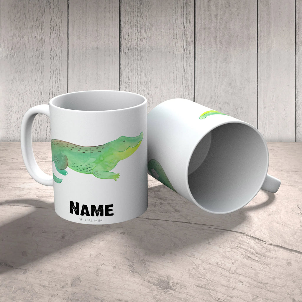 Personalisierte Tasse Krokodil Drucken, Tasse mit Namen, Wunschname, Namenstasse, Personalisiert, Tasse, Namen, Personalisierte Tasse, Meerestiere, Meer, Urlaub, Abenteuerlust, Lieblingsmensch, Krokodil, beste Freundin, verrückt sein, spontan sein, Reiselust, Freundin, Krokodile