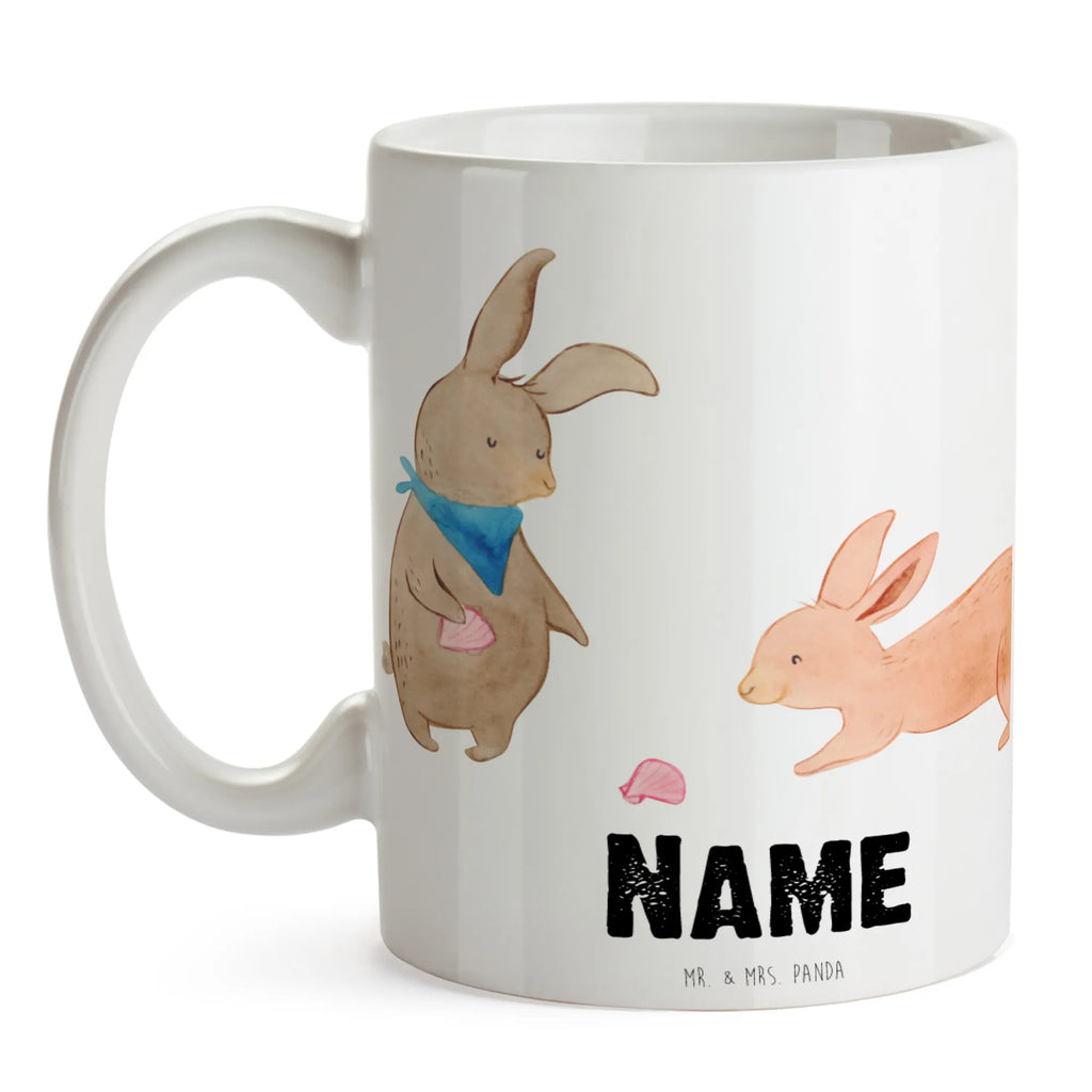 Personalisierte Tasse Hasen Muschel Personalisiert, Tasse mit Namen, Namenstasse, Wunschname, Personalisierte Tasse, Drucken, Namen, Tasse, Muttertag, Vatertag, Mama, Papa, Oma, Opa, Familie, Schwester, Bruder, Best Friends, Hasen, Muscheln Sammeln, Meer, Freundin, Muscheln, Freundinnen, Beste Freundin, BFF
