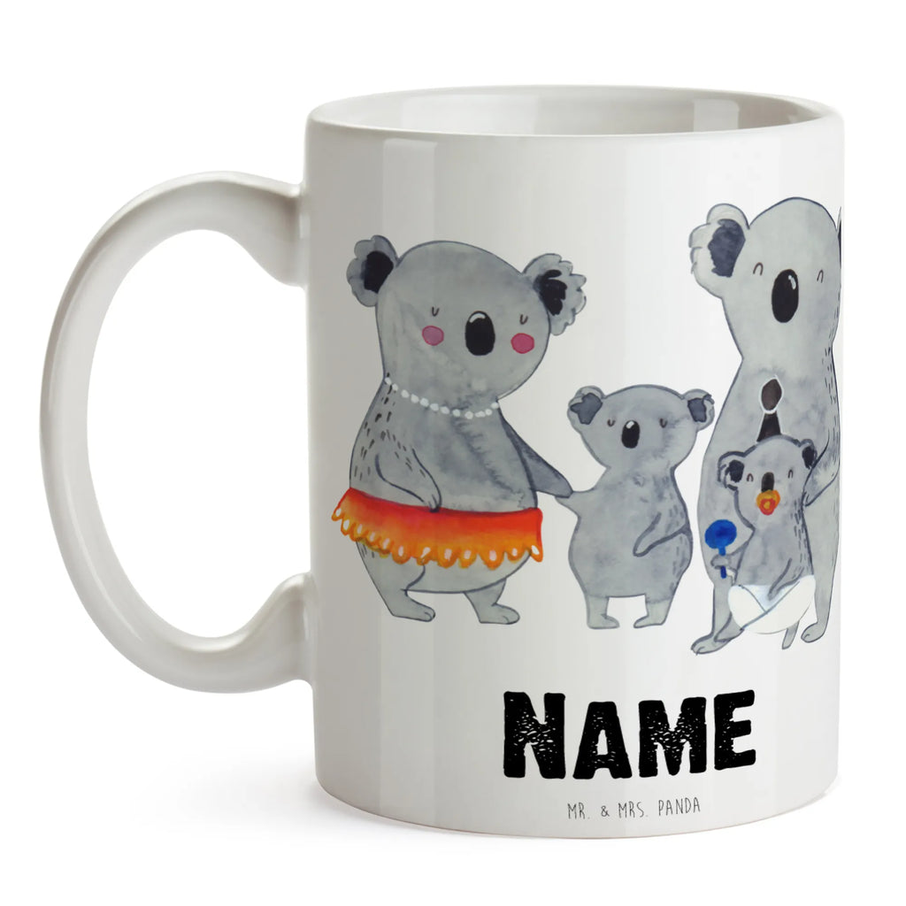Personalisierte Tasse Koala Familie Namen, Drucken, Namenstasse, Tasse, Personalisiert, Tasse mit Namen, Wunschname, Personalisierte Tasse, Familie, Vatertag, Muttertag, Bruder, Schwester, Mama, Papa, Oma, Opa, Geschwister, Kinder, Family, Koalas, Familienleben, Koala