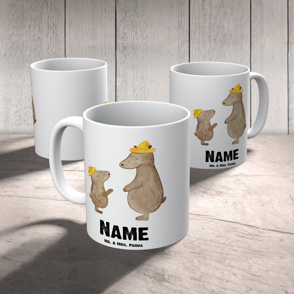 Personalisierte Tasse Bären mit Hut Tasse mit Namen, Drucken, Wunschname, Namen, Tasse, Personalisierte Tasse, Namenstasse, Personalisiert, Familie, Vatertag, Muttertag, Bruder, Schwester, Mama, Papa, Oma, Opa, Kinder, Lieblingsmensch, Kind, Bären, Family, Papi, Vorbild, Vater, Paps, Sohn, Dad, Söhne, Vater-Sohn, Bär, Daddy