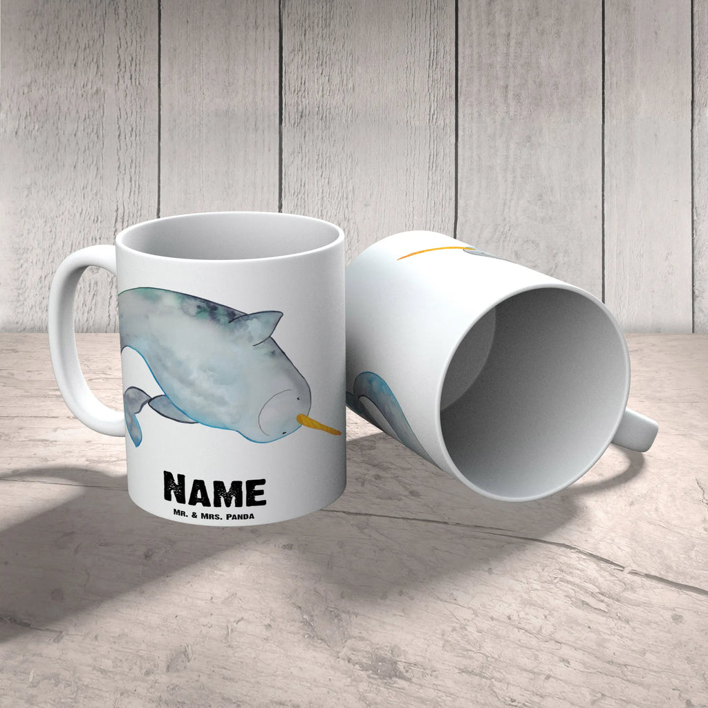 Personalisierte Tasse Narwal Wunschname, Namen, Namenstasse, Tasse, Drucken, Tasse mit Namen, Personalisierte Tasse, Personalisiert, Meer, Urlaub, Meerestiere, Putzen, Kinderzimmer, Narwal, Aufräumen, Junggesellin, Hausfrau, Wal