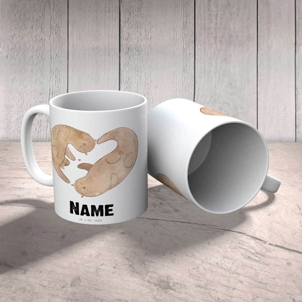 Personalised cup otter Heart otter, marten, sea otter, European otter, water mammal, aquatic animal, baby otter, predator, water, otter gifts, animal lover, gift ideas for animal lovers, animal, mammal, water animal, gifts for people in love, life together, better half, love, love you, anniversary, engagement, proof of love, heart, wedding day, love gift