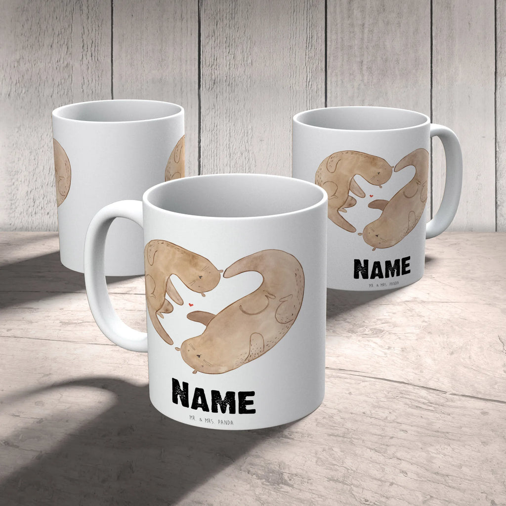 Personalised cup otter Heart otter, marten, sea otter, European otter, water mammal, aquatic animal, baby otter, predator, water, otter gifts, animal lover, gift ideas for animal lovers, animal, mammal, water animal, gifts for people in love, life together, better half, love, love you, anniversary, engagement, proof of love, heart, wedding day, love gift