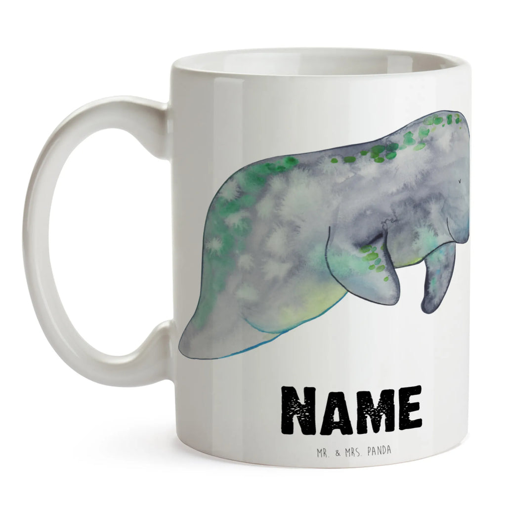Personalised cup manatee Relax Seafood, aquatic animals, ocean, sea, fish, shells, corals, reef, whale, narwhal, sea urchin, lobster, platypus, turtle, manatee, crocodile, orca, shrimp, gifts for seafood lovers, water world, underwater animals, underwater world, vacation, deep sea, seafood fans, gift ideas, seafood decoration, seafood posters, diet, diet mania, sweets, food, sugar, manatees, losing weight