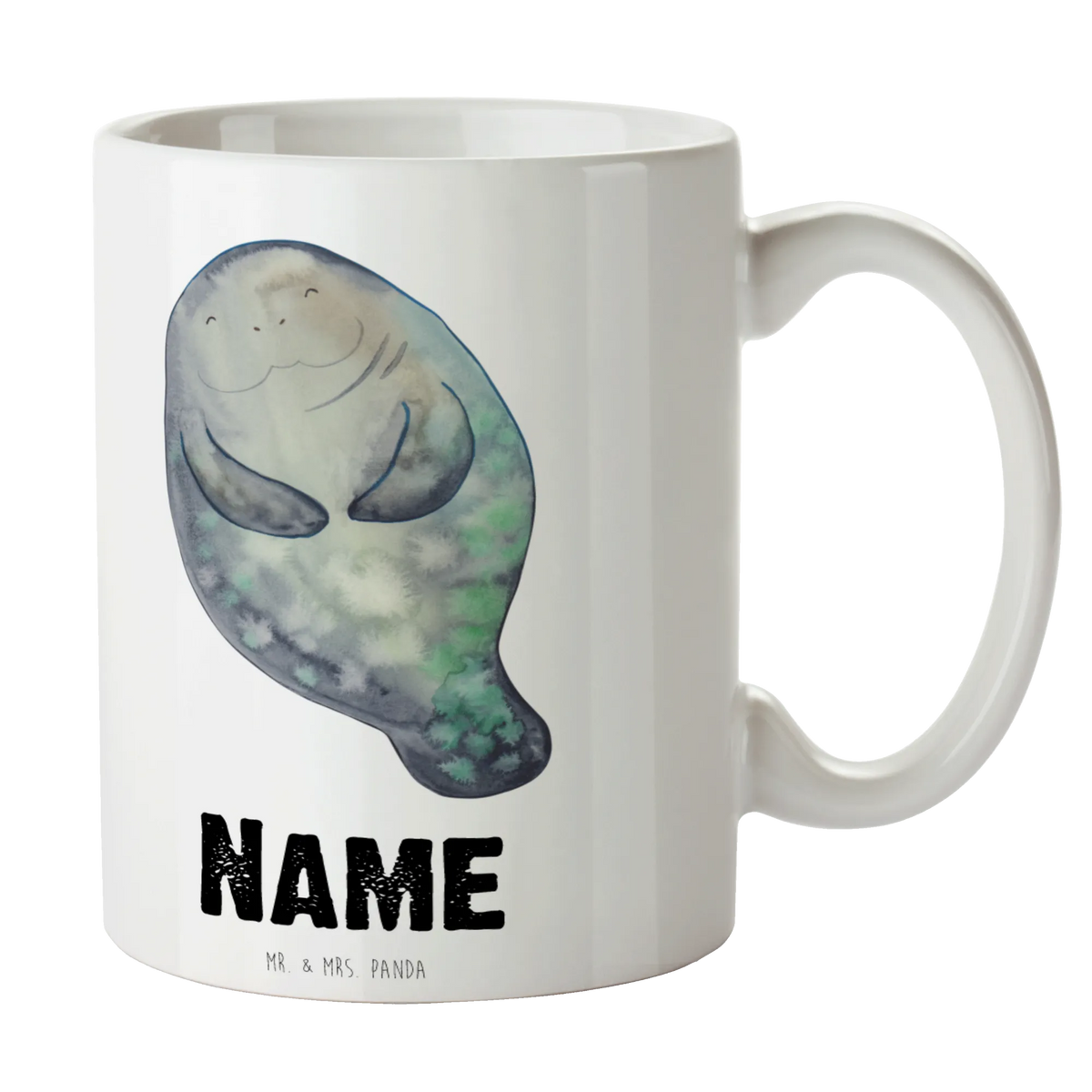 Personalised cup manatee happy Seafood, aquatic animals, ocean, sea, fish, shells, corals, reef, whale, narwhal, sea urchin, lobster, platypus, turtle, manatee, crocodile, orca, shrimp, gifts for seafood lovers, water world, underwater animals, underwater world, vacation, deep sea, seafood fans, gift ideas, seafood decoration, seafood posters, Girlfriend, Carefulness, Self-love, Satisfaction, New beginning, Manatees, Lovesickness, Respect, New start, Manatee
