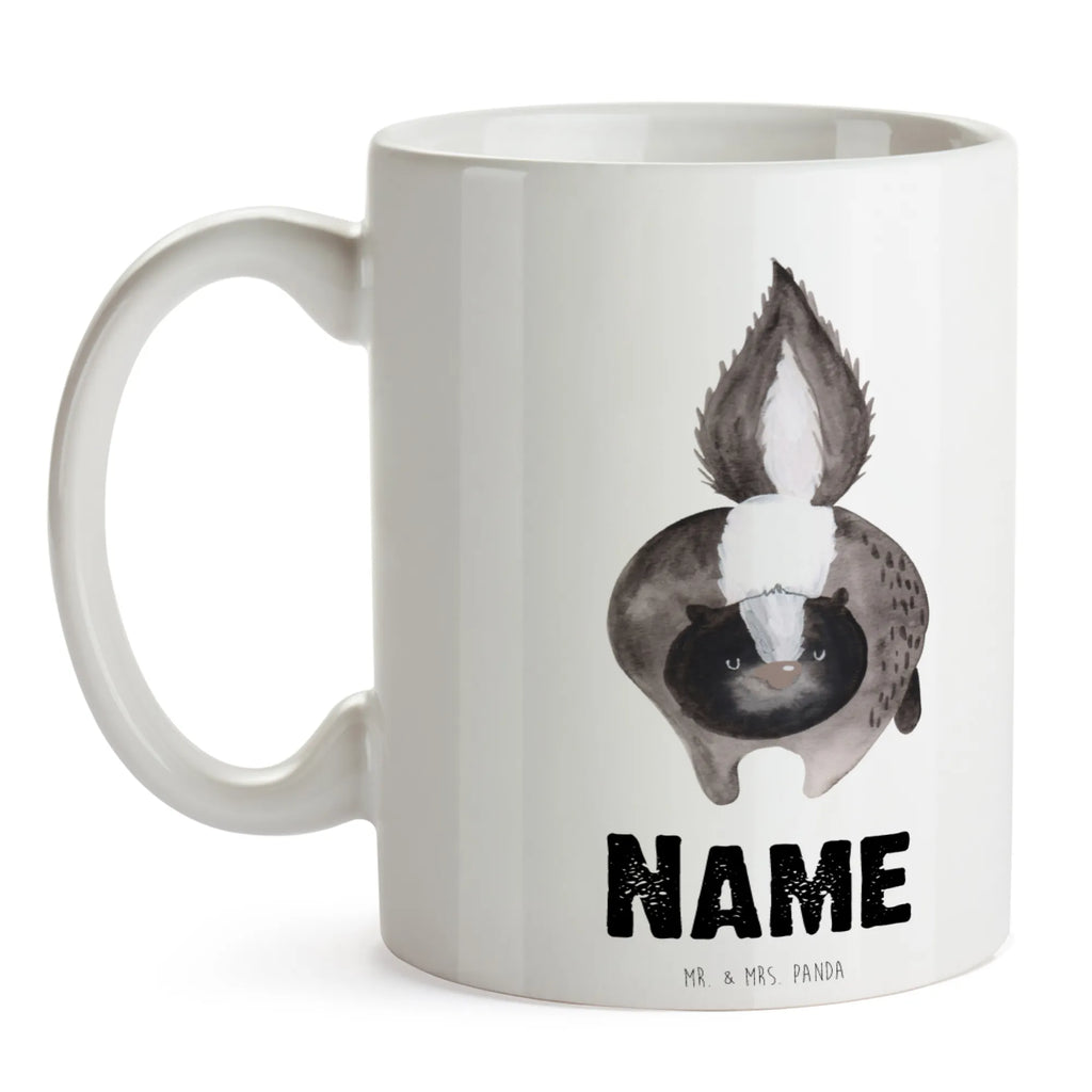 Personalisierte Tasse Stinktier Angriff Wunschname, Namenstasse, Namen, Tasse, Personalisiert, Drucken, Personalisierte Tasse, Tasse mit Namen, Stinktier, Skunk, Stinki, Stinker, Wildtier, Raubtier, wütend, Drohung