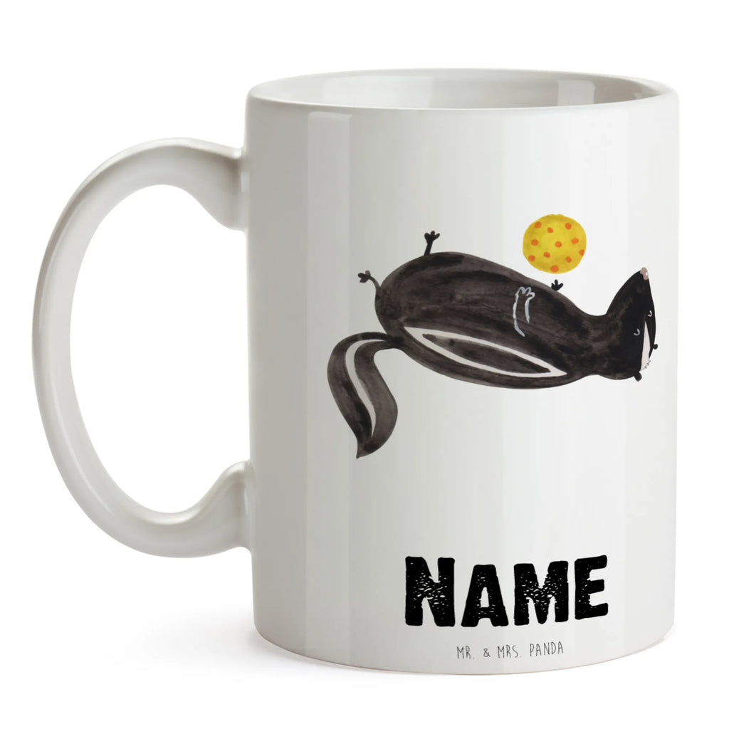 Personalisierte Tasse Stinktier Ball Personalisiert, Namen, Drucken, Tasse mit Namen, Wunschname, Namenstasse, Tasse, Personalisierte Tasse, Stinktier, Skunk, Weisheit, Raubtier, verspielt, Stinki, Wildtier, Stinker