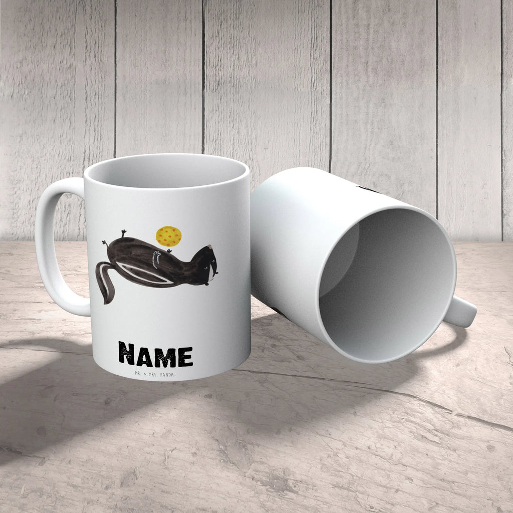 Personalisierte Tasse Stinktier Ball Personalisiert, Namen, Drucken, Tasse mit Namen, Wunschname, Namenstasse, Tasse, Personalisierte Tasse, Stinktier, Skunk, Weisheit, Raubtier, verspielt, Stinki, Wildtier, Stinker