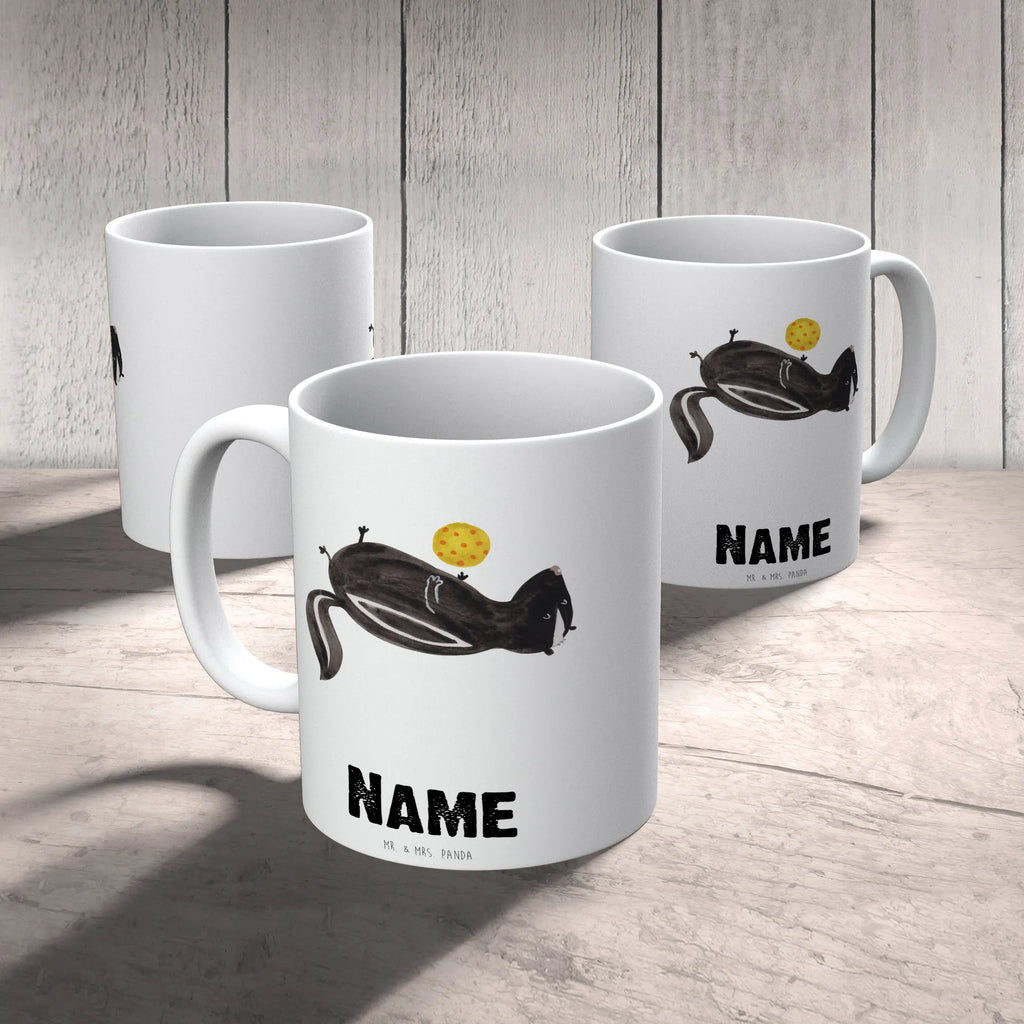 Personalisierte Tasse Stinktier Ball Personalisiert, Namen, Drucken, Tasse mit Namen, Wunschname, Namenstasse, Tasse, Personalisierte Tasse, Stinktier, Skunk, Weisheit, Raubtier, verspielt, Stinki, Wildtier, Stinker