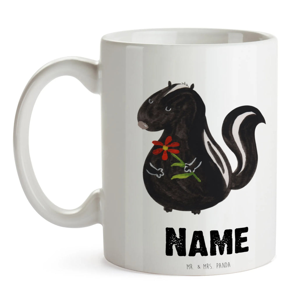 Personalisierte Tasse Stinktier Blume Tasse, Wunschname, Personalisierte Tasse, Drucken, Personalisiert, Namenstasse, Namen, Tasse mit Namen, Stinktier, Skunk, Tagträumer, Verträumt, Träume, Stinki, Wildtier, Raubtier, Dreams, Stinker