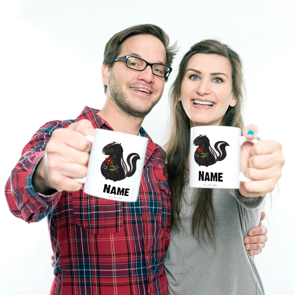 Personalisierte Tasse Stinktier Blume Tasse, Wunschname, Personalisierte Tasse, Drucken, Personalisiert, Namenstasse, Namen, Tasse mit Namen, Stinktier, Skunk, Tagträumer, Verträumt, Träume, Stinki, Wildtier, Raubtier, Dreams, Stinker