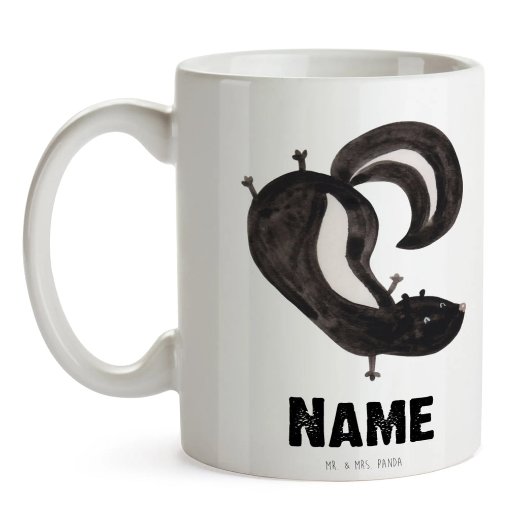 Personalisierte Tasse Stinktier Handstand Tasse, Tasse mit Namen, Drucken, Namenstasse, Personalisierte Tasse, Wunschname, Personalisiert, Namen, Stinktier, Skunk, Stinki, Kind, Raubtier, verpielt, Wildtier, Stinker, Spielplatz