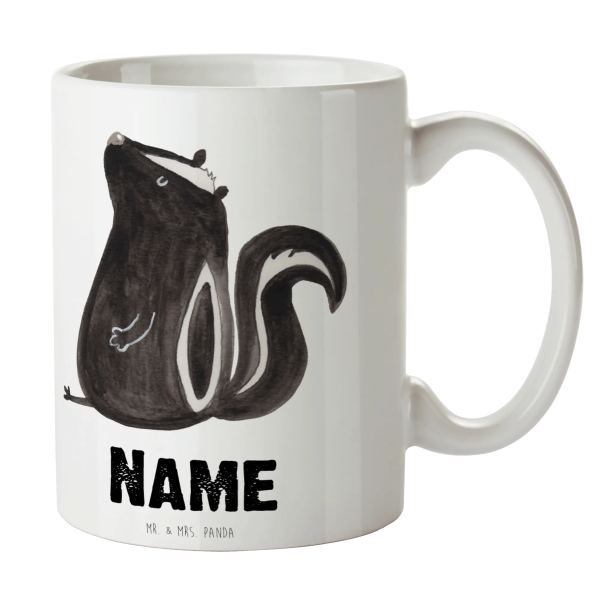 Personalised cup skunk Sit Skunk, stinker, law, know-it-all, predator, stinky, slogan, wild animal, office, skunk