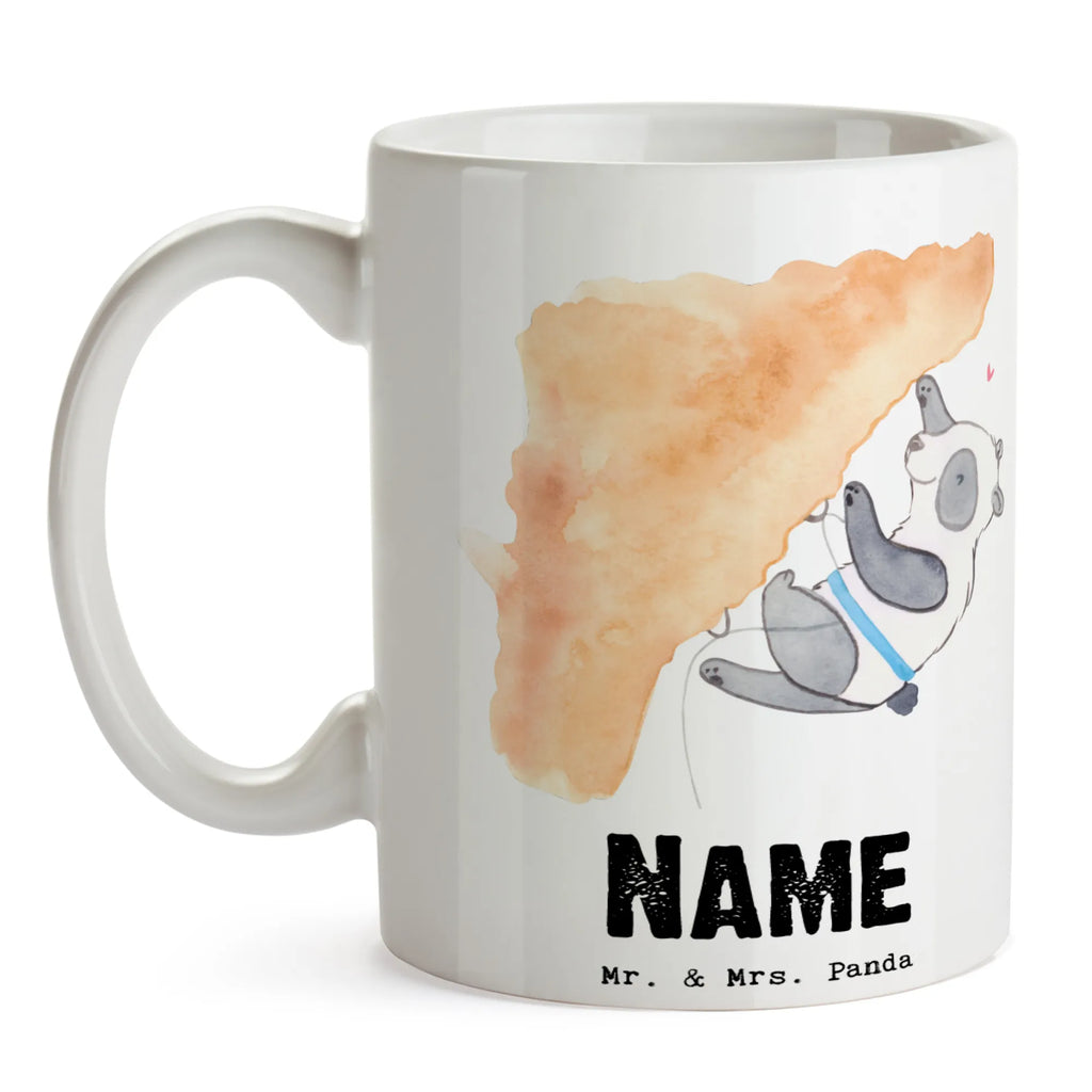 Personalisierte Tasse Panda Klettern Tasse mit Namen, Tasse, Personalisiert, Namen, Namenstasse, Drucken, Wunschname, Personalisierte Tasse, Geschenk, Sport, Sportart, Hobby, Schenken, Danke, Dankeschön, Auszeichnung, Gewinn, Sportler, Kletterhalle, Klettersport, Bouldern, Klettern