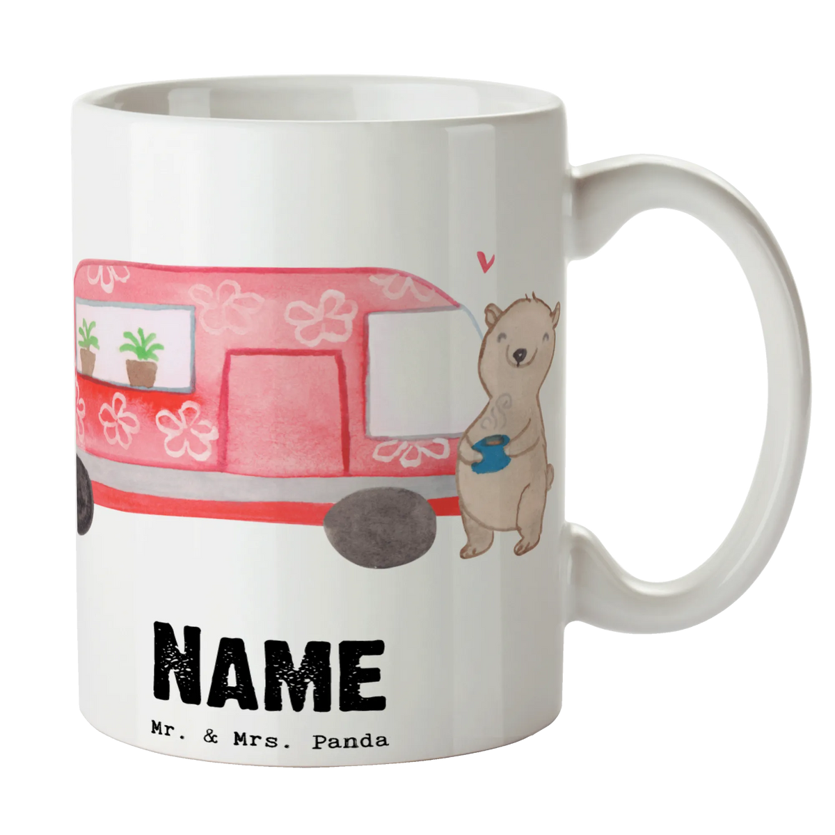 Personalised cup bear camper Gift, giving, thank you, award, profit, athlete, Road Trip, Vacation, Campground, RV