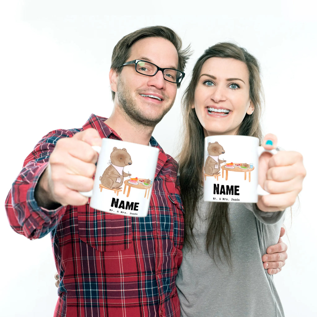 Personalisierte Tasse Bär Essen gehen Drucken, Namenstasse, Personalisierte Tasse, Namen, Wunschname, Tasse, Tasse mit Namen, Personalisiert, Geschenk, Schenken, Sport, Sportart, Hobby, Danke, Dankeschön, Auszeichnung, Gewinn, Sportler, Restaurantbesuch, Restaurant, Essen gehen, Essen