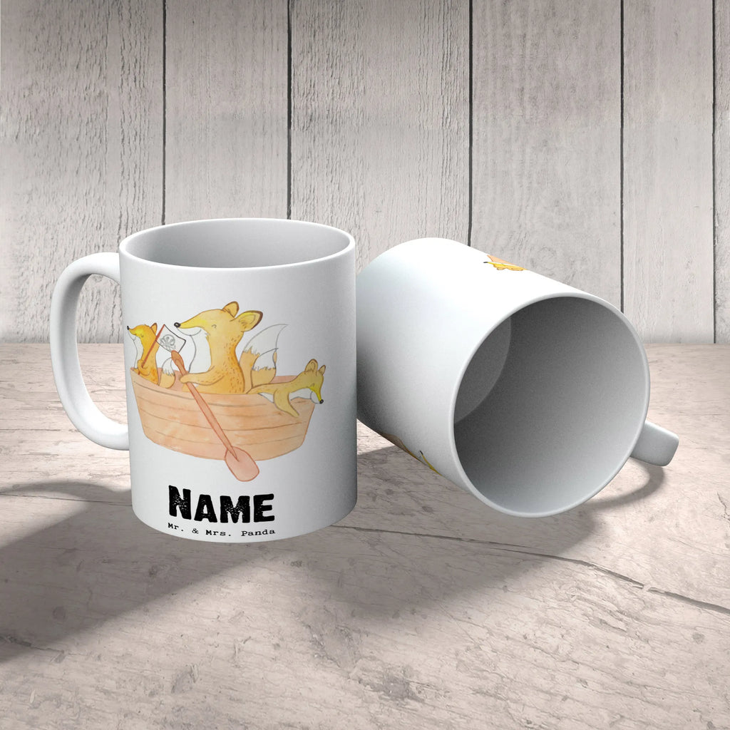 Personalisierte Tasse Fuchs Kanufahren Wunschname, Tasse, Personalisierte Tasse, Tasse mit Namen, Namenstasse, Drucken, Personalisiert, Namen, Geschenk, Schenken, Sport, Sportart, Hobby, Danke, Dankeschön, Auszeichnung, Gewinn, Sportler, Kanu Schule, Kanuverleih, Paddeltour, Kanu fahren, Kanutour