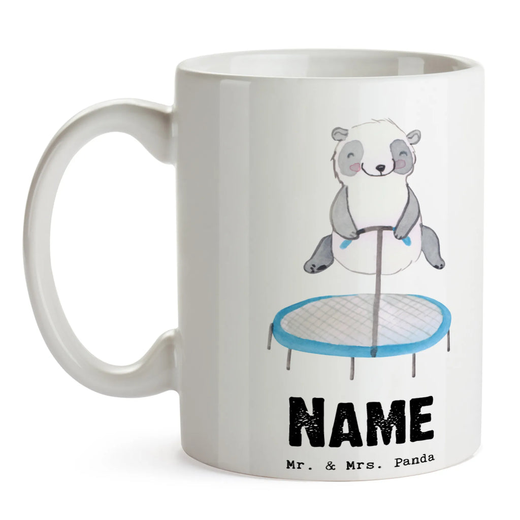 Personalisierte Tasse Panda Trampolin springen Wunschname, Personalisiert, Drucken, Namenstasse, Personalisierte Tasse, Tasse mit Namen, Namen, Tasse, Geschenk, Sport, Sportart, Hobby, Schenken, Danke, Dankeschön, Auszeichnung, Gewinn, Sportler, Trampolin springen, Trampolin Springen, Fitnessstudio, Trampolin Turnen
