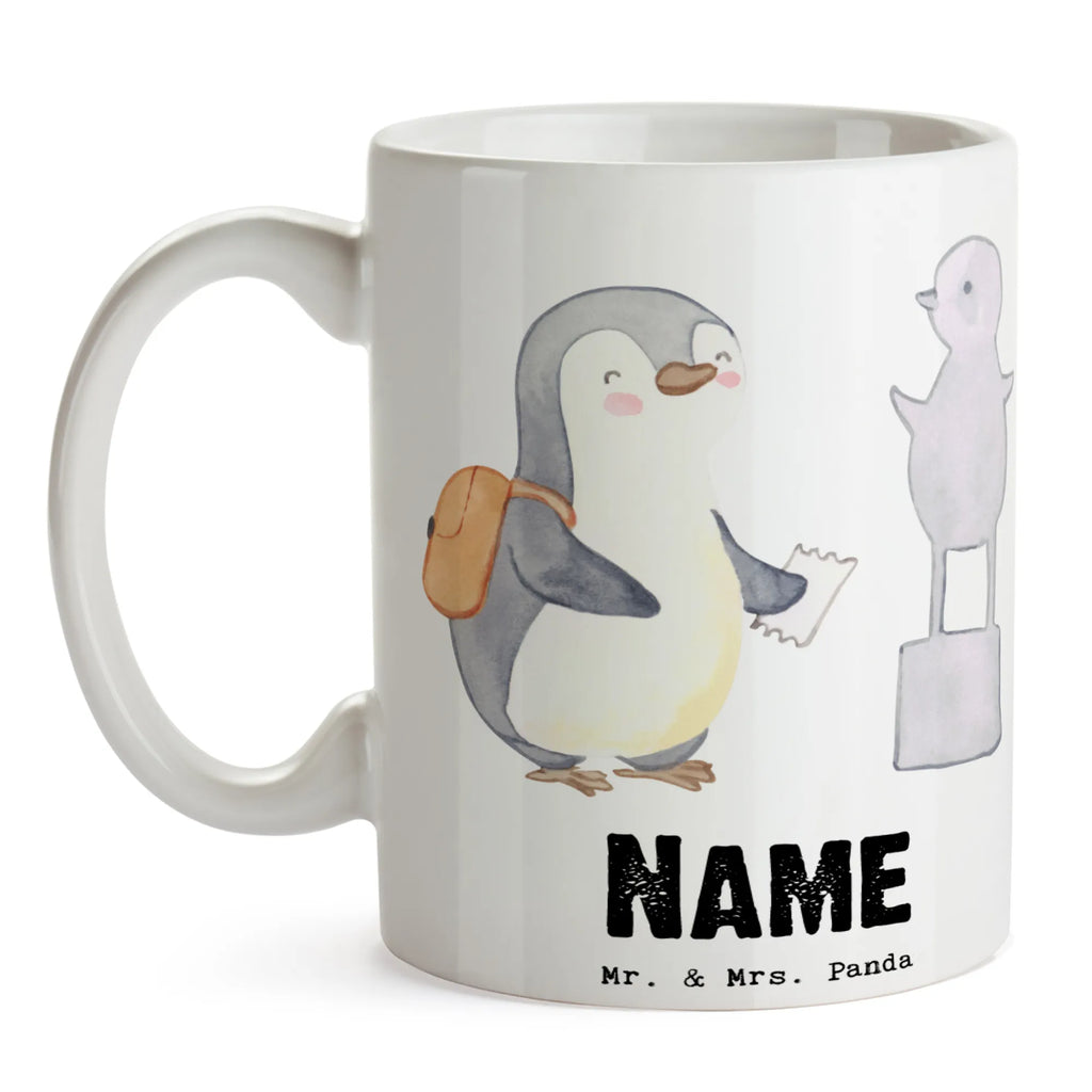Personalisierte Tasse Pinguin Museum besuchen Namen, Tasse mit Namen, Drucken, Wunschname, Personalisierte Tasse, Personalisiert, Tasse, Namenstasse, Geschenk, Sport, Sportart, Hobby, Schenken, Danke, Dankeschön, Auszeichnung, Gewinn, Sportler, Museen, Museum besuchen