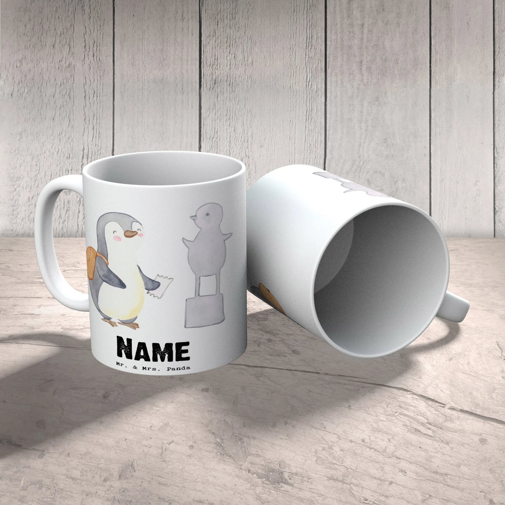 Personalisierte Tasse Pinguin Museum besuchen Namen, Tasse mit Namen, Drucken, Wunschname, Personalisierte Tasse, Personalisiert, Tasse, Namenstasse, Geschenk, Sport, Sportart, Hobby, Schenken, Danke, Dankeschön, Auszeichnung, Gewinn, Sportler, Museen, Museum besuchen