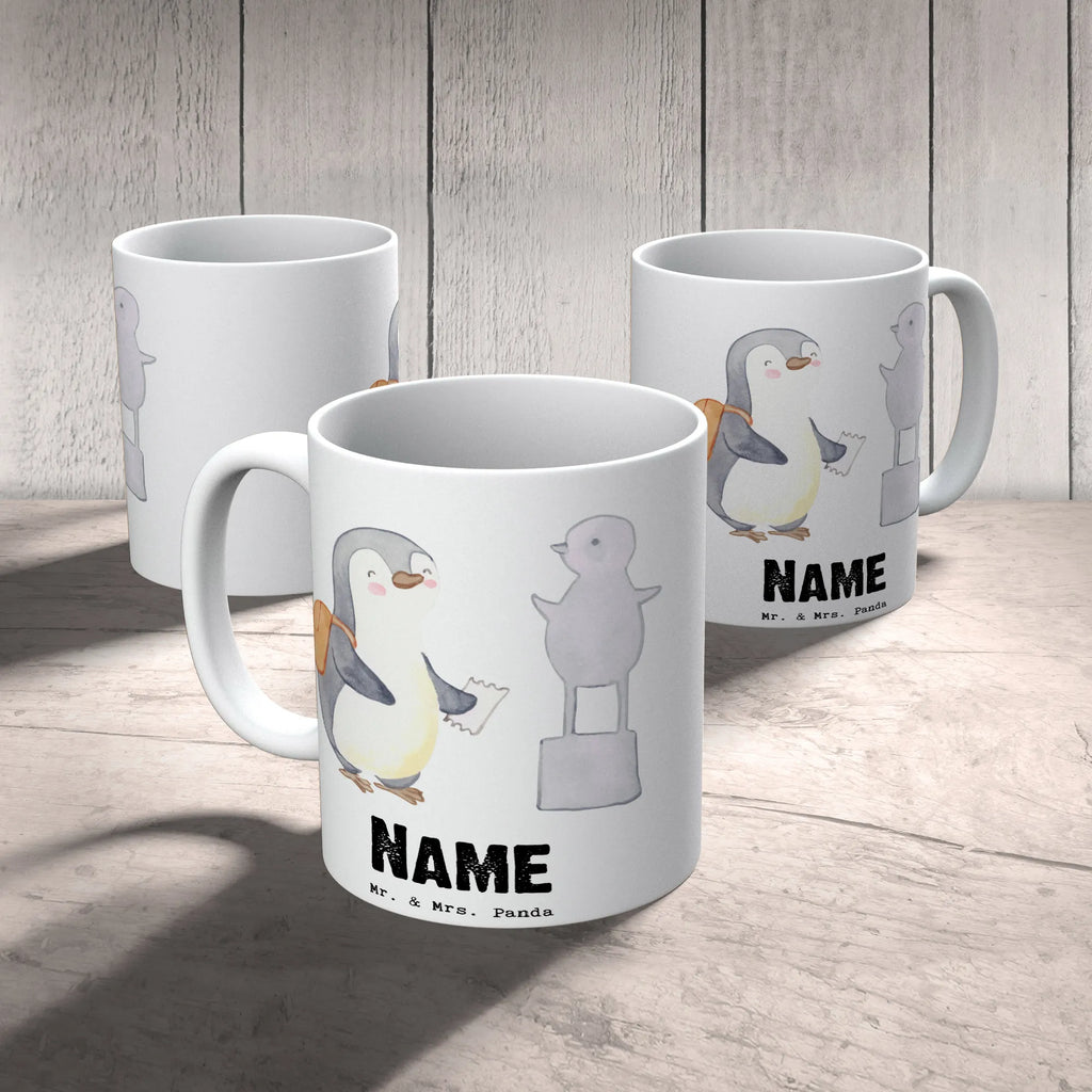 Personalisierte Tasse Pinguin Museum besuchen Namen, Tasse mit Namen, Drucken, Wunschname, Personalisierte Tasse, Personalisiert, Tasse, Namenstasse, Geschenk, Sport, Sportart, Hobby, Schenken, Danke, Dankeschön, Auszeichnung, Gewinn, Sportler, Museen, Museum besuchen
