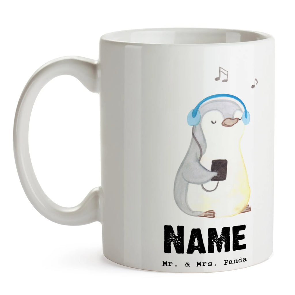 Spersonalizowany kubek Pingwin Słuchać muzyki Prezent, Sport, Dyscyplina sportowa, Hobby, Darować, Dziękuję, Dzięki, Wyróżnienie, Wygrana, Sportowiec