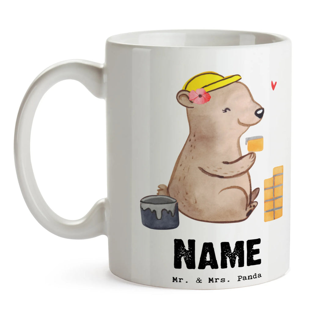 Personalisierte Tasse Maurerin mit Herz Namen, Namenstasse, Personalisierte Tasse, Personalisiert, Drucken, Tasse mit Namen, Wunschname, Tasse, Beruf, Ausbildung, Jubiläum, Abschied, Rente, Kollege, Kollegin, Geschenk, Schenken, Arbeitskollege, Mitarbeiter, Firma, Danke, Dankeschön, Maurerin, Gesellenprüfung, Maurerbetrieb, Maurermeisterin, Handwerkerin