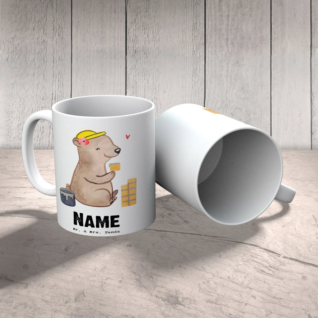 Personalisierte Tasse Maurerin mit Herz Namen, Namenstasse, Personalisierte Tasse, Personalisiert, Drucken, Tasse mit Namen, Wunschname, Tasse, Beruf, Ausbildung, Jubiläum, Abschied, Rente, Kollege, Kollegin, Geschenk, Schenken, Arbeitskollege, Mitarbeiter, Firma, Danke, Dankeschön, Maurerin, Gesellenprüfung, Maurerbetrieb, Maurermeisterin, Handwerkerin