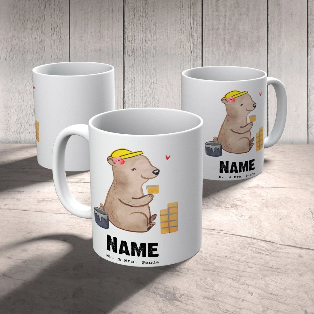 Personalisierte Tasse Maurerin mit Herz Namen, Namenstasse, Personalisierte Tasse, Personalisiert, Drucken, Tasse mit Namen, Wunschname, Tasse, Beruf, Ausbildung, Jubiläum, Abschied, Rente, Kollege, Kollegin, Geschenk, Schenken, Arbeitskollege, Mitarbeiter, Firma, Danke, Dankeschön, Maurerin, Gesellenprüfung, Maurerbetrieb, Maurermeisterin, Handwerkerin