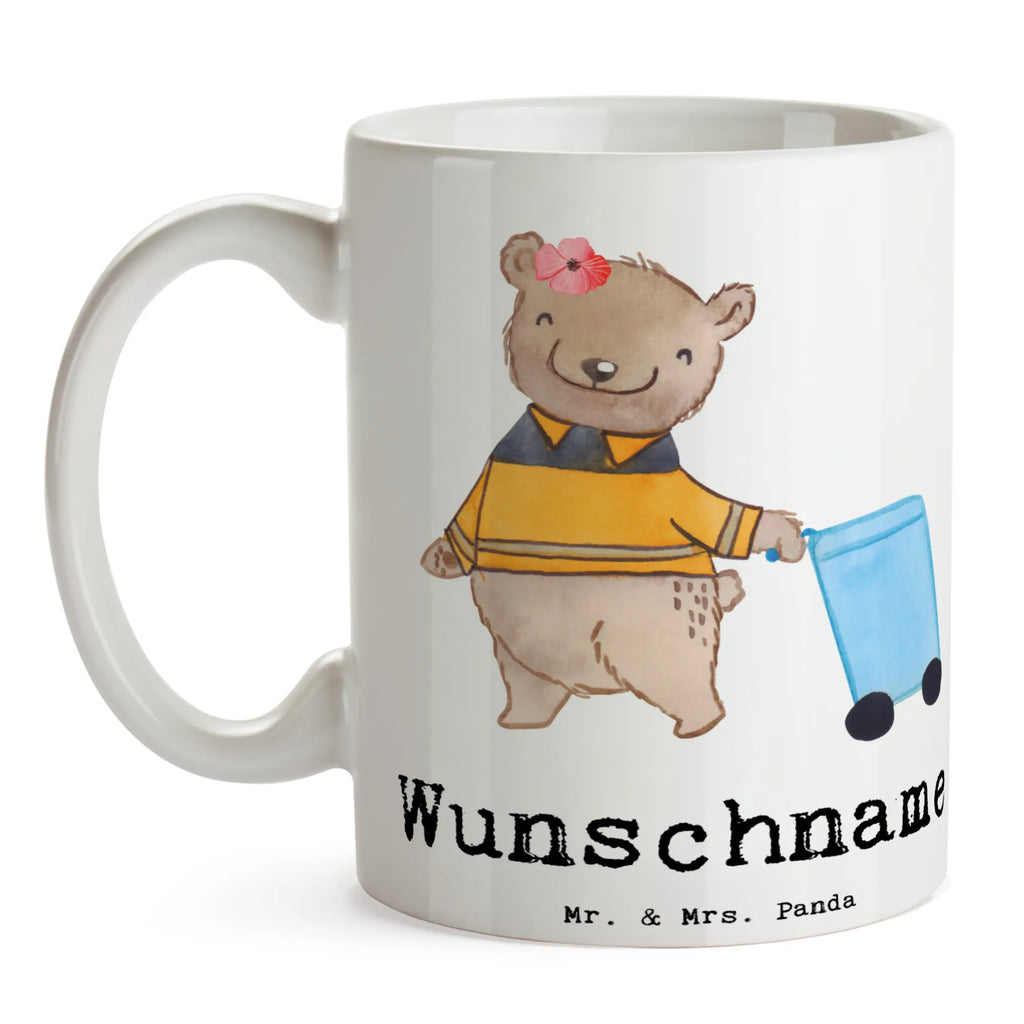 Personalisierte Tasse Müllwerkerin mit Herz Drucken, Tasse, Namenstasse, Wunschname, Personalisiert, Tasse mit Namen, Personalisierte Tasse, Namen, Beruf, Ausbildung, Jubiläum, Abschied, Rente, Kollege, Kollegin, Geschenk, Schenken, Arbeitskollege, Mitarbeiter, Firma, Danke, Dankeschön, Müllfrau, Fachkraft Kreislauf- und Abfallwirtschaft, Müllentsorgerin, Müllfahreriin, Müllwerkerin, Kehrichtfrau