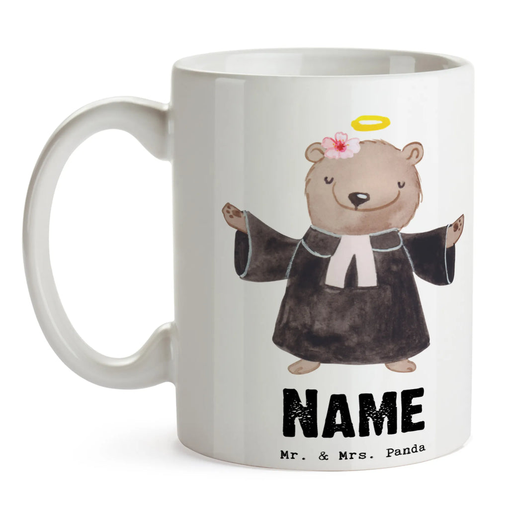 Personalisierte Tasse Pfarrerin mit Herz Drucken, Namenstasse, Personalisiert, Personalisierte Tasse, Tasse, Tasse mit Namen, Wunschname, Namen, Geschenk, Schenken, Jubiläum, Danke, Dankeschön, Beruf, Ausbildung, Abschied, Rente, Kollege, Kollegin, Arbeitskollege, Mitarbeiter, Firma, Predigerin<br />Priesterin, Theologin, Pastorin, Kirche, Dienerin Gottes<br />Geistliche, Pfarrerin