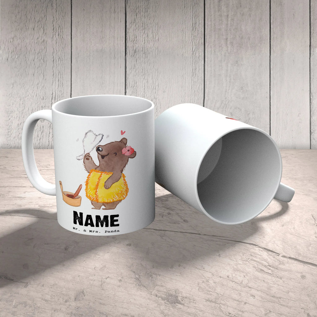Personalisierte Tasse Saunameisterin mit Herz Namen, Tasse, Personalisierte Tasse, Drucken, Namenstasse, Personalisiert, Tasse mit Namen, Wunschname, Geschenk, Schenken, Jubiläum, Danke, Dankeschön, Beruf, Ausbildung, Abschied, Rente, Kollege, Kollegin, Arbeitskollege, Mitarbeiter, Firma
