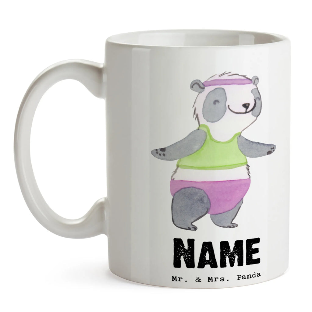 Personalised cup panda aerobics Gift, sport, hobby, giving, thank you, award, profit, athlete, gym, Aerobics, aerobics fitness