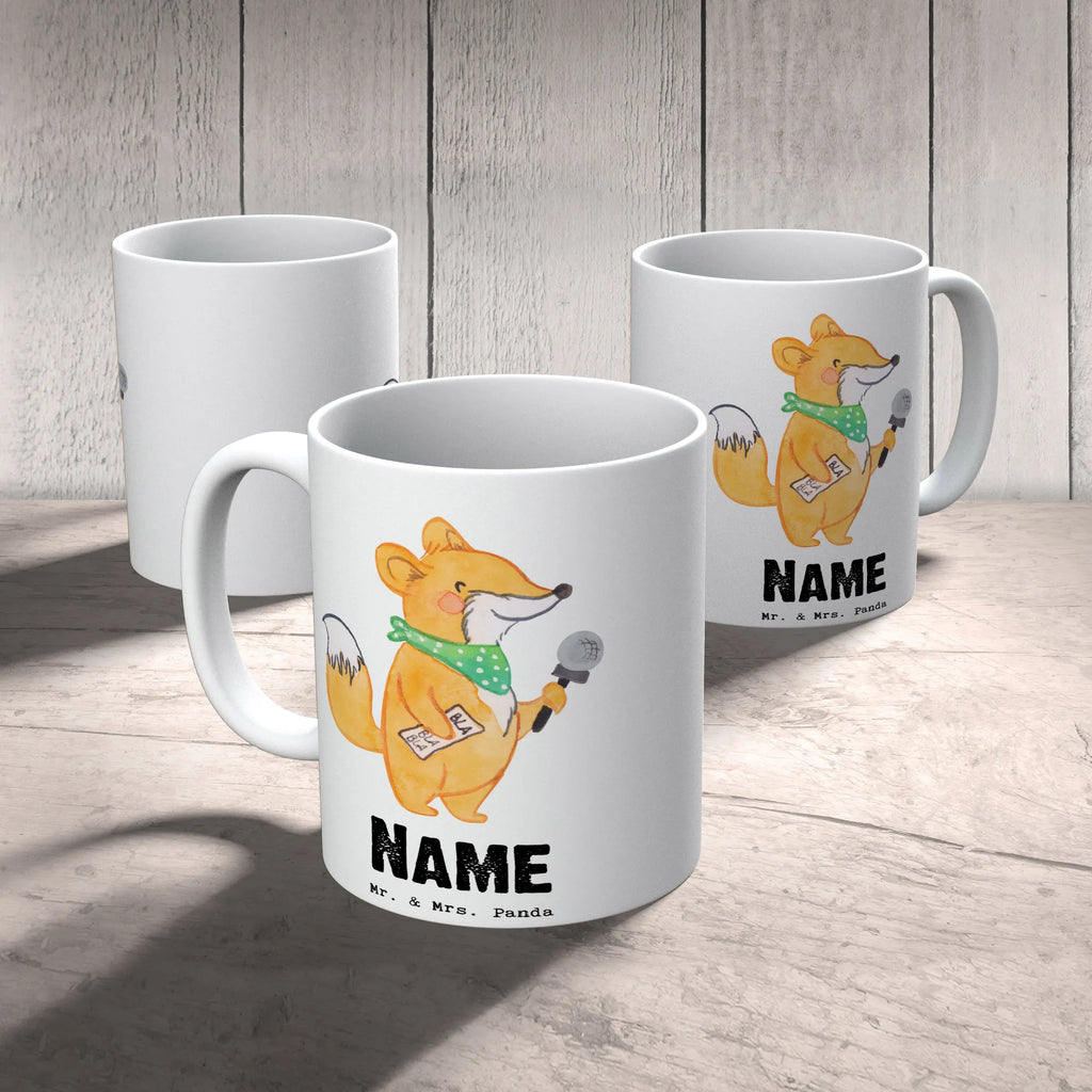 Personalisierte Tasse Journalist mit Herz Drucken, Tasse mit Namen, Personalisiert, Namenstasse, Namen, Personalisierte Tasse, Wunschname, Tasse, Beruf, Ausbildung, Jubiläum, Abschied, Rente, Kollege, Kollegin, Geschenk, Schenken, Arbeitskollege, Mitarbeiter, Firma, Danke, Dankeschön, Redakteur, Studium, Journalist, Reporter, Pressebüro