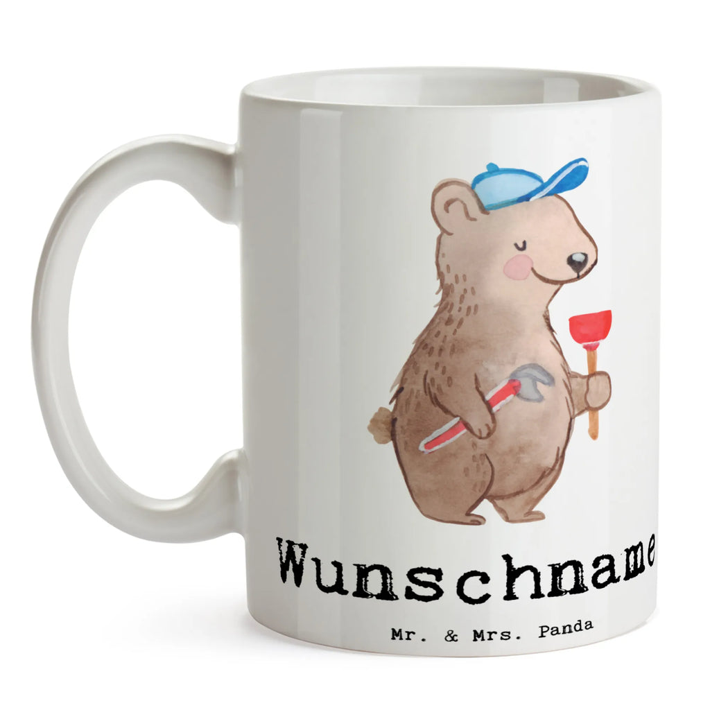 Personalisierte Tasse Klempner mit Herz Namen, Wunschname, Namenstasse, Personalisierte Tasse, Tasse mit Namen, Personalisiert, Tasse, Drucken, Beruf, Ausbildung, Jubiläum, Abschied, Rente, Kollege, Kollegin, Geschenk, Schenken, Arbeitskollege, Mitarbeiter, Firma, Danke, Dankeschön, Fachbetrieb, Installateur, Handwerker, Klempner, Sanitärinstallationen, Meister, Gesellenprüfung, Bauklempner