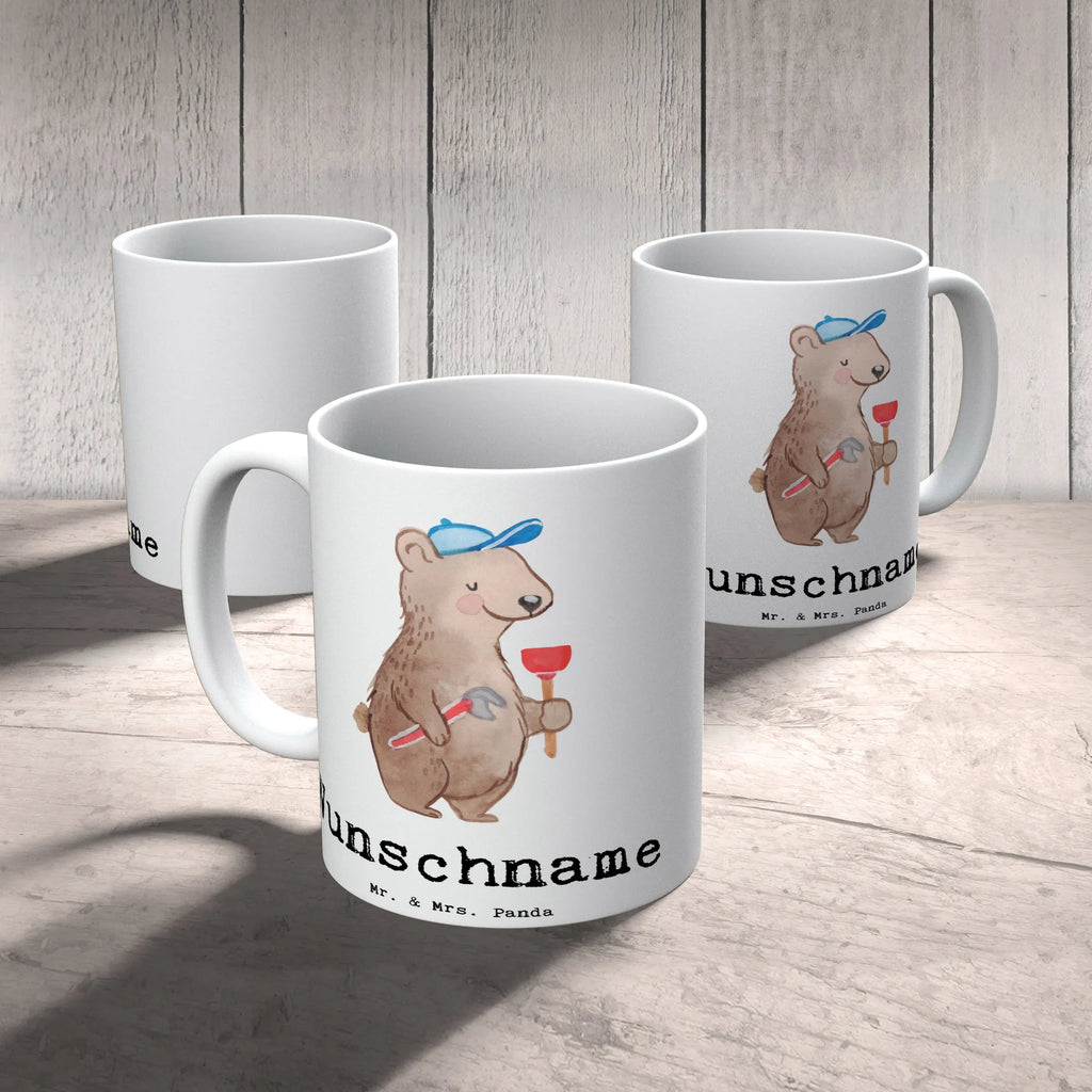 Personalisierte Tasse Klempner mit Herz Namen, Wunschname, Namenstasse, Personalisierte Tasse, Tasse mit Namen, Personalisiert, Tasse, Drucken, Beruf, Ausbildung, Jubiläum, Abschied, Rente, Kollege, Kollegin, Geschenk, Schenken, Arbeitskollege, Mitarbeiter, Firma, Danke, Dankeschön, Fachbetrieb, Installateur, Handwerker, Klempner, Sanitärinstallationen, Meister, Gesellenprüfung, Bauklempner