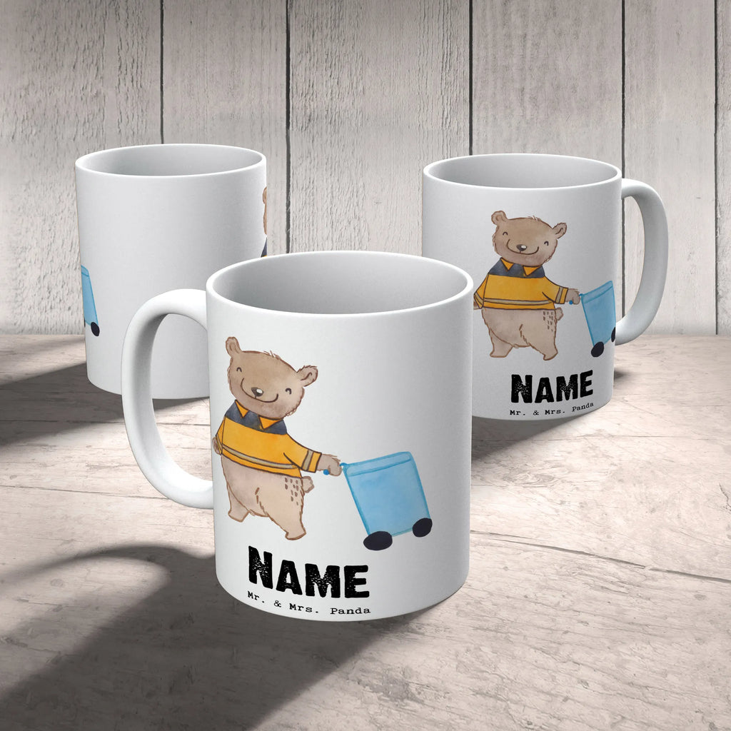 Personalisierte Tasse Müllwerker mit Herz Wunschname, Personalisiert, Tasse mit Namen, Drucken, Namenstasse, Tasse, Namen, Personalisierte Tasse, Geschenk, Schenken, Jubiläum, Danke, Dankeschön, Beruf, Ausbildung, Abschied, Rente, Kollege, Kollegin, Arbeitskollege, Mitarbeiter, Firma, Müllwerker, Müllmann, Müllentsorger, Müllfahrer, Kehrichtmann, Fachkraft Kreislauf- und Abfallwirtschaft