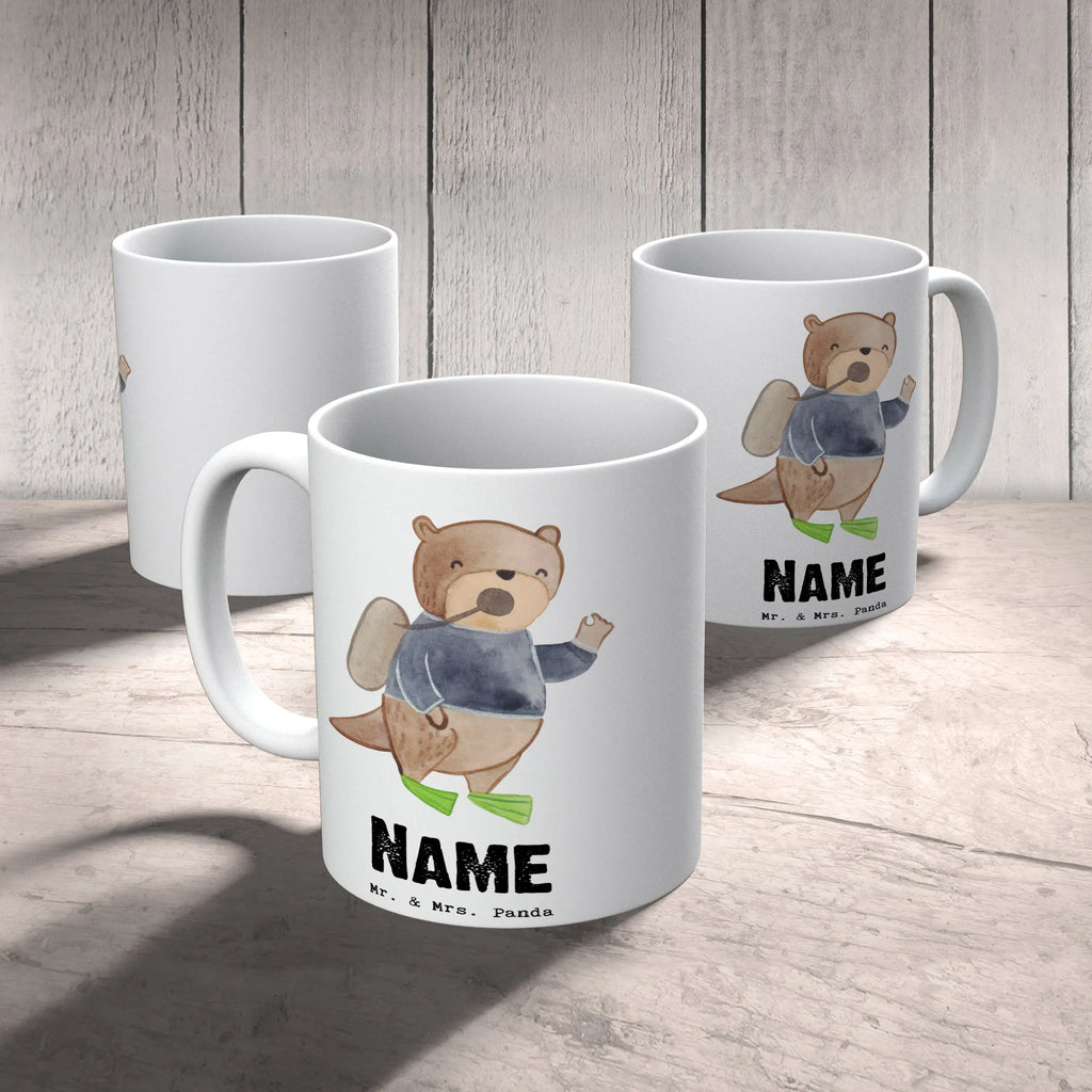 Personalisierte Tasse Taucher mit Herz Wunschname, Tasse, Drucken, Namenstasse, Personalisiert, Personalisierte Tasse, Tasse mit Namen, Namen, Beruf, Ausbildung, Jubiläum, Abschied, Rente, Kollege, Kollegin, Geschenk, Schenken, Arbeitskollege, Mitarbeiter, Firma, Danke, Dankeschön