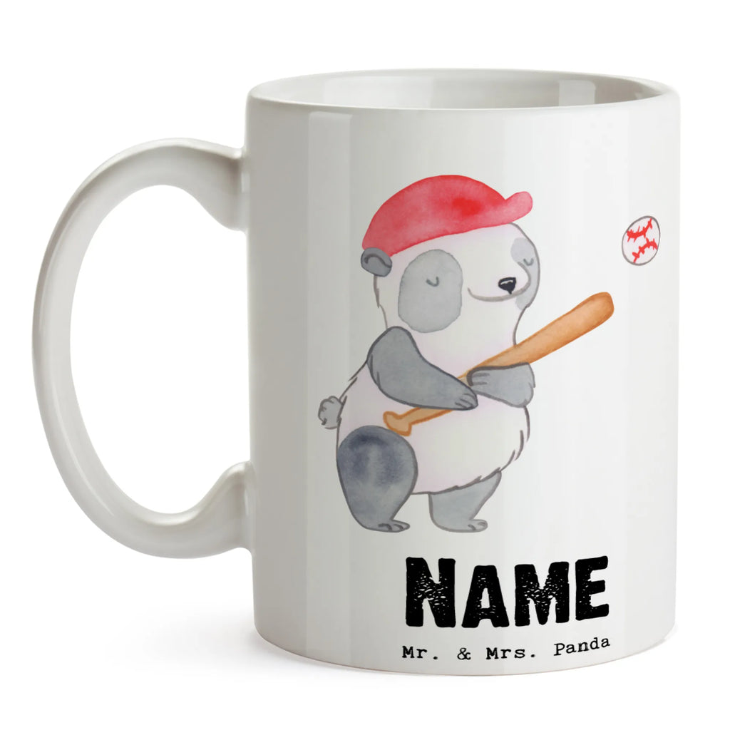 Personalised cup panda playing baseball Gift, sport, hobby, giving, thank you, award, profit, athlete, play baseball, baseball games, baseball club, baseball match, baseball field, ball sports