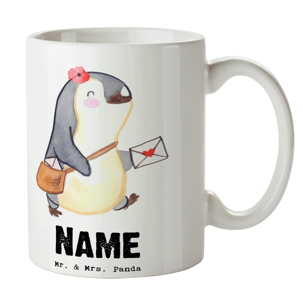 Spersonalizowany kubek listonoszka serce Zawód, Wykształcenie, Jubileusz, Pożegnanie, Emerytura, Kolega, Koleżanka, Prezent, Dawać, Pracownik, Współpracownik, Firma, Dziękuję, Dziękuję bardzo