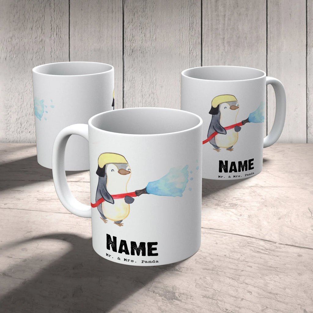 Personalisierte Tasse Feuerwehrmann mit Herz Tasse, Namenstasse, Drucken, Wunschname, Tasse mit Namen, Personalisiert, Namen, Personalisierte Tasse, Beruf, Ausbildung, Jubiläum, Abschied, Rente, Kollege, Kollegin, Geschenk, Schenken, Arbeitskollege, Mitarbeiter, Firma, Danke, Dankeschön, freiwillige Feuerwehr, Brandschutz, Feuerwehrhauptmann, Feuerwehr, Feuerwehrmann
