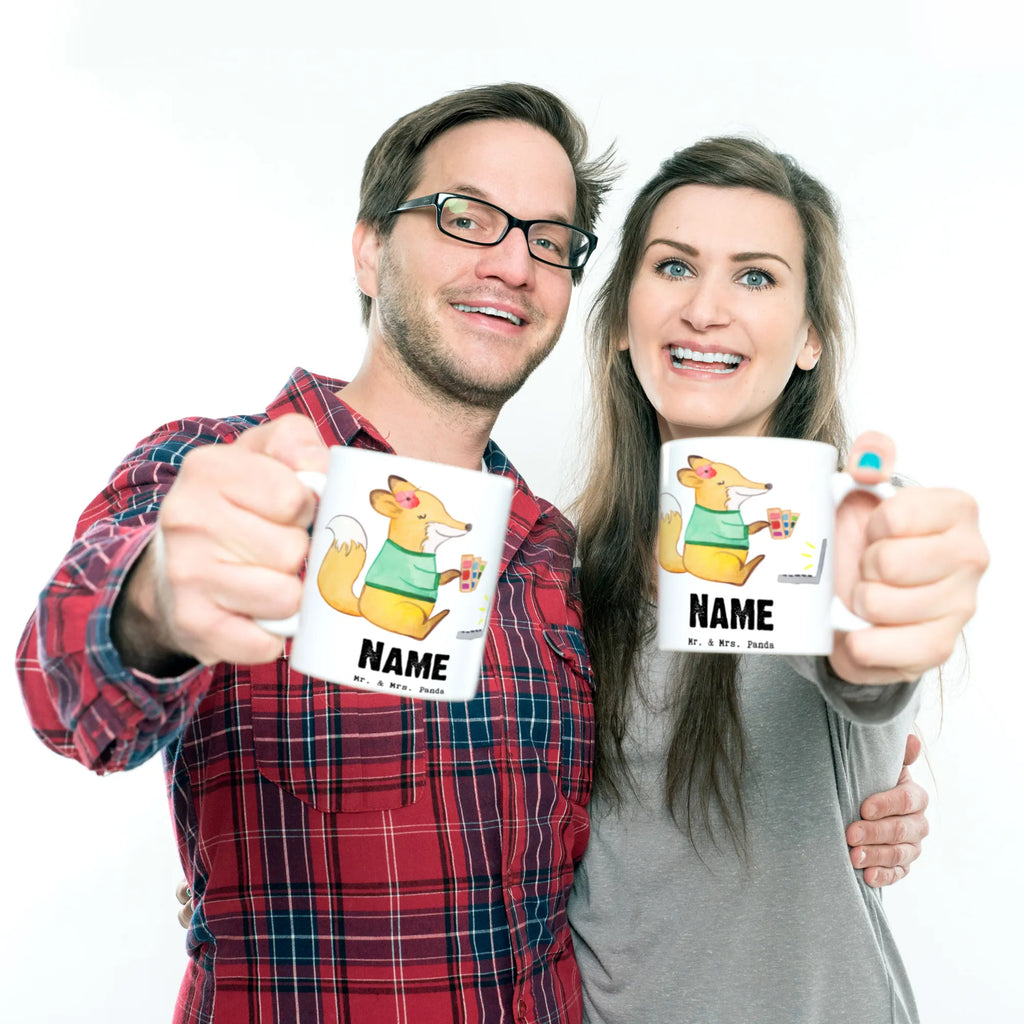 Personalisierte Tasse Mediengestalterin mit Herz Wunschname, Tasse, Drucken, Personalisiert, Tasse mit Namen, Personalisierte Tasse, Namenstasse, Namen, Beruf, Ausbildung, Jubiläum, Abschied, Rente, Kollege, Kollegin, Geschenk, Schenken, Arbeitskollege, Mitarbeiter, Firma, Danke, Dankeschön, Designer, Mediengestalter, Grafikerin, Grafikdesignerin